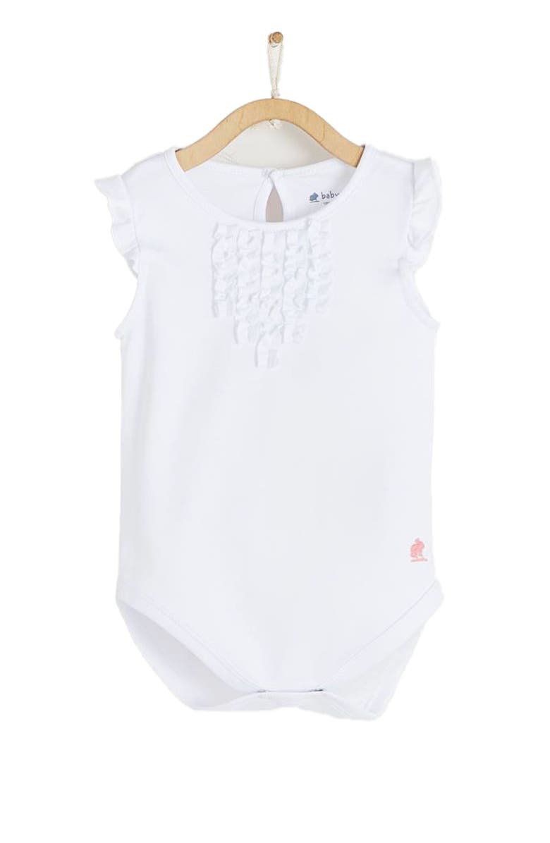 Babycottons Premium Peruvian Pima Cotton Essentials Flutter Short Sleeve Bodysuit For Infant, Main, color, 