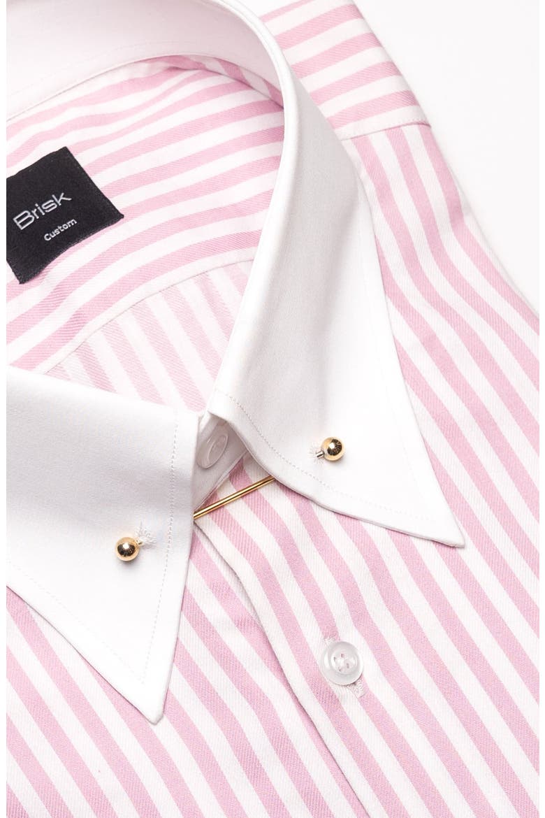 Bengal Twill Stripes Pima Cotton Shirt, Alternate, color, Golden Pin Collar