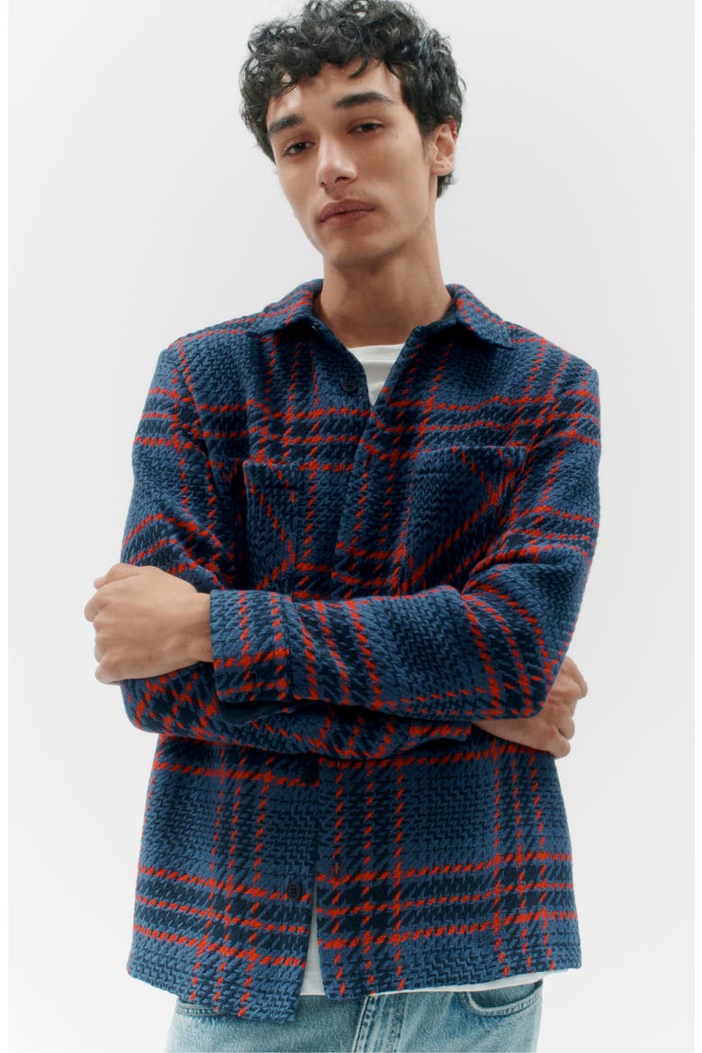 Whiting Wye Check Overshirt, Alternate, color, NAVY / RED