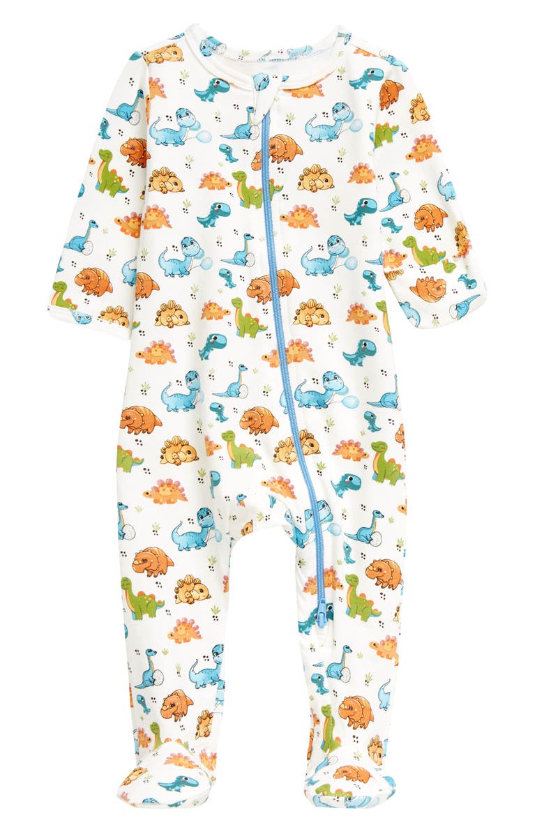 Norani Baby Dinos Stretch Organic Cotton Footie, Main, color, 
