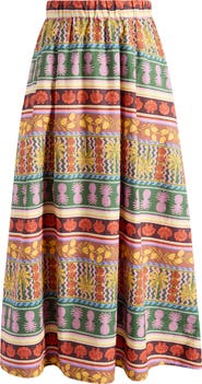 VERO MODA Truly Tropical Cotton Maxi Skirt