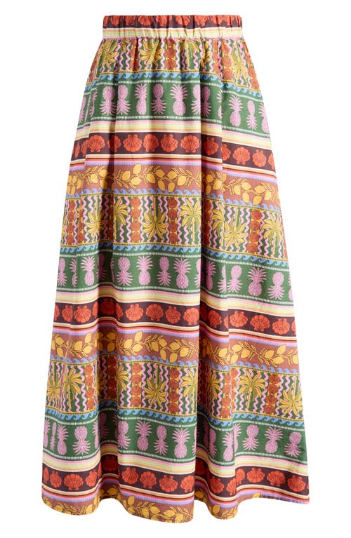 Vero Moda Truly Tropical Cotton Maxi Skirt In Multi