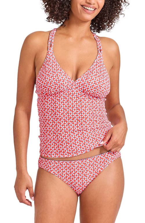 Tommy Bahama Island Cays Fiori Reversible Tankini Top In Citrus Coral Reversible