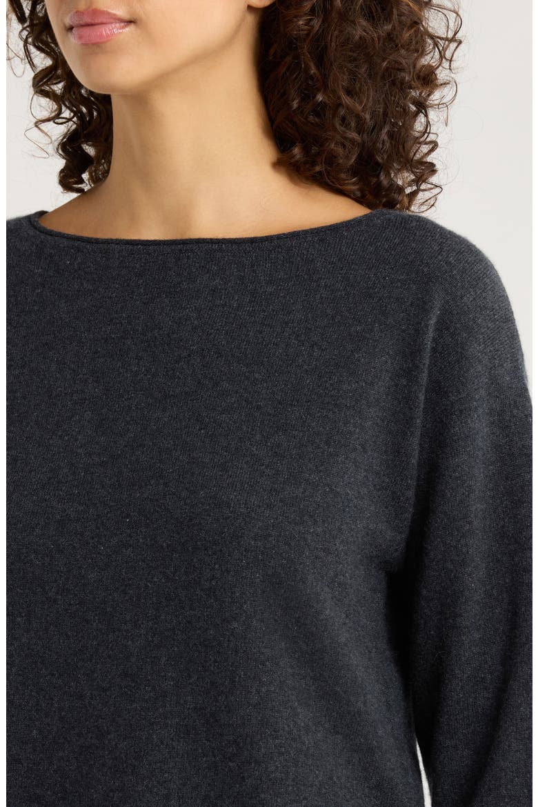 Cashmere Lounge Top, Alternate, color, DARK CHARCOAL HEATHER