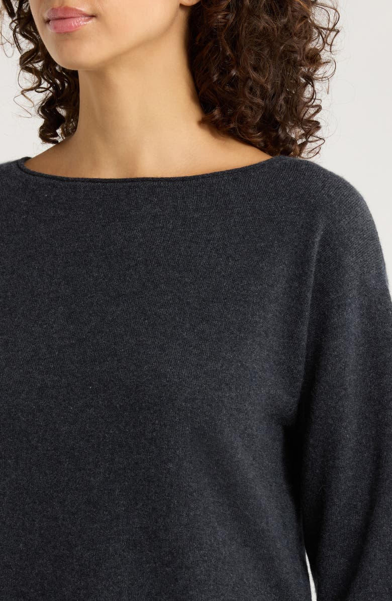 Nordstrom Cashmere Lounge Top, Alternate, color, Dark Charcoal Heather