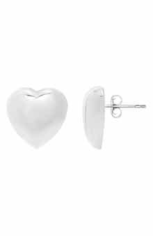 KARAT RUSH Puffed Heart Stud Earrings