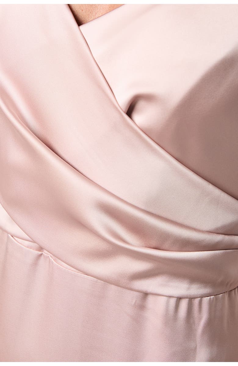 Coast Wrap Waist Satin Cami Bridesmaids Dress, Alternate, color, Mocha