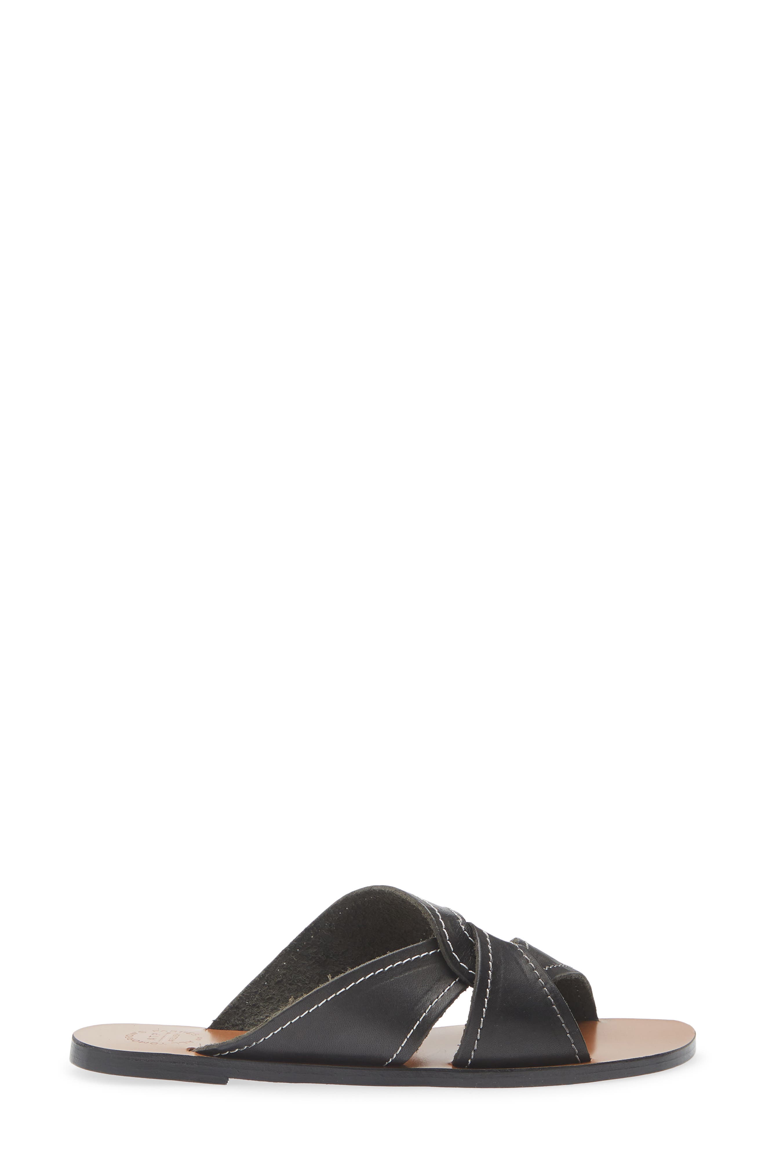 ATP ATELIER Allai Slide Sandal, Alternate, color, Black/ Contrast Stitch