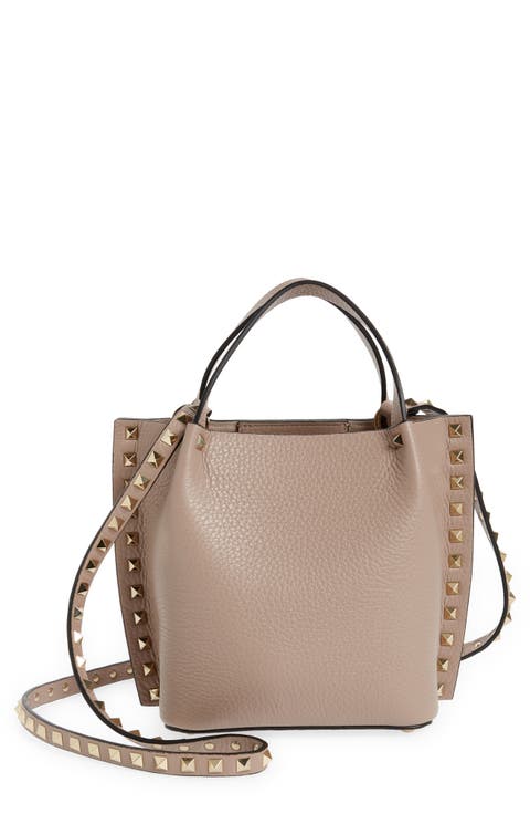 Small Rockstud Leather Tote