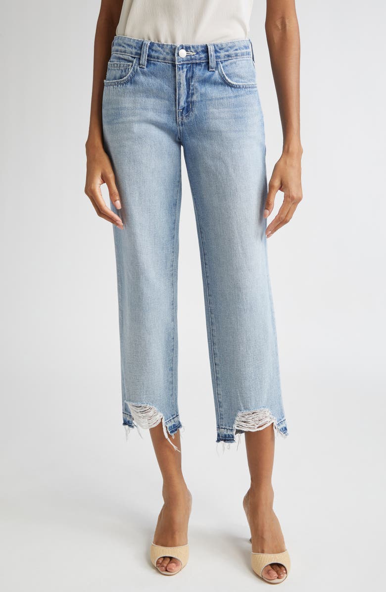 L'AGENCE Blaine Low Rise Release Hem Crop Stovepipe Jeans, Main, color, 