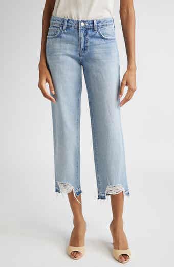 L'AGENCE Blaine Low Rise Release Hem Crop Stovepipe Jeans