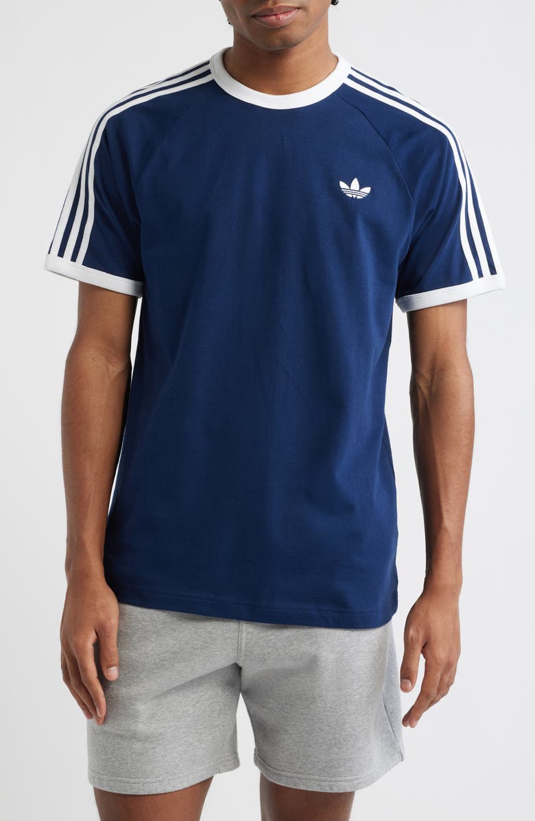adidas 3-Stripes Cotton T-Shirt, Main, color, Night Indigo