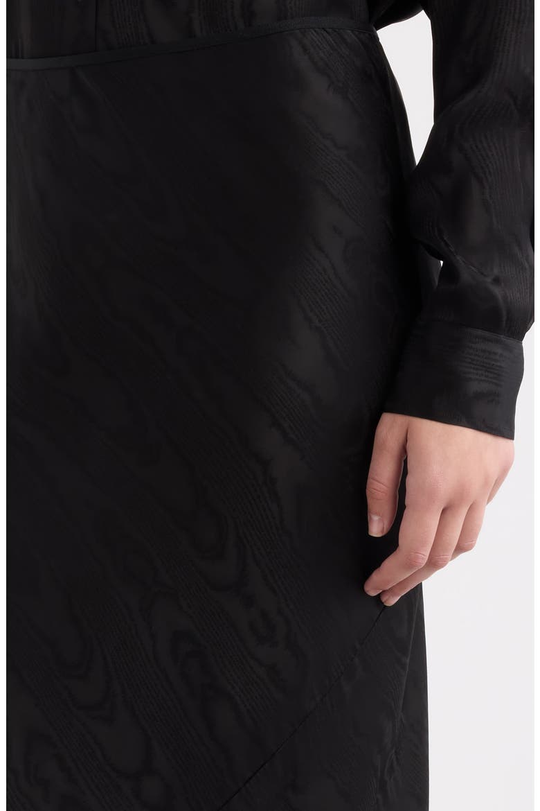 Sati Moir Viscose Skirt, Alternate, color, BLACK