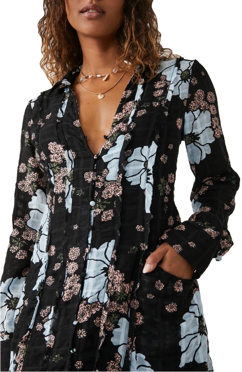 Free People Back at It Floral Print Long Sleeve Maxi Dress, Alternate, color, 