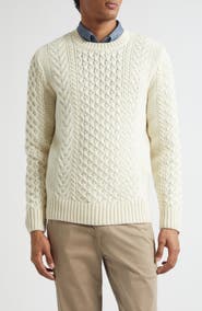 Sunspel Cable Knit Merino Wool Sweater