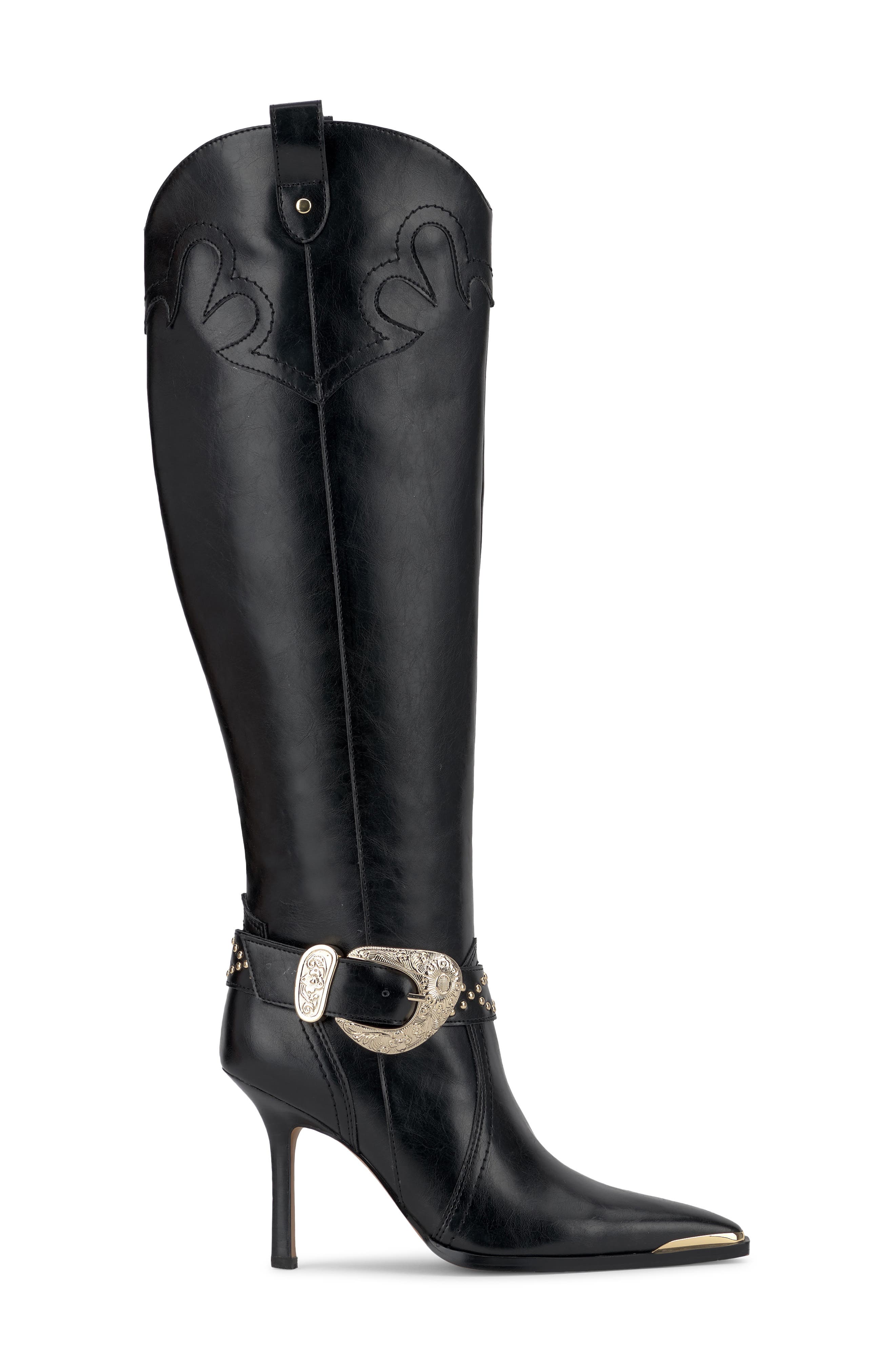 Jessica Simpson Kenzin Knee High Western Boot, Alternate, color, Black