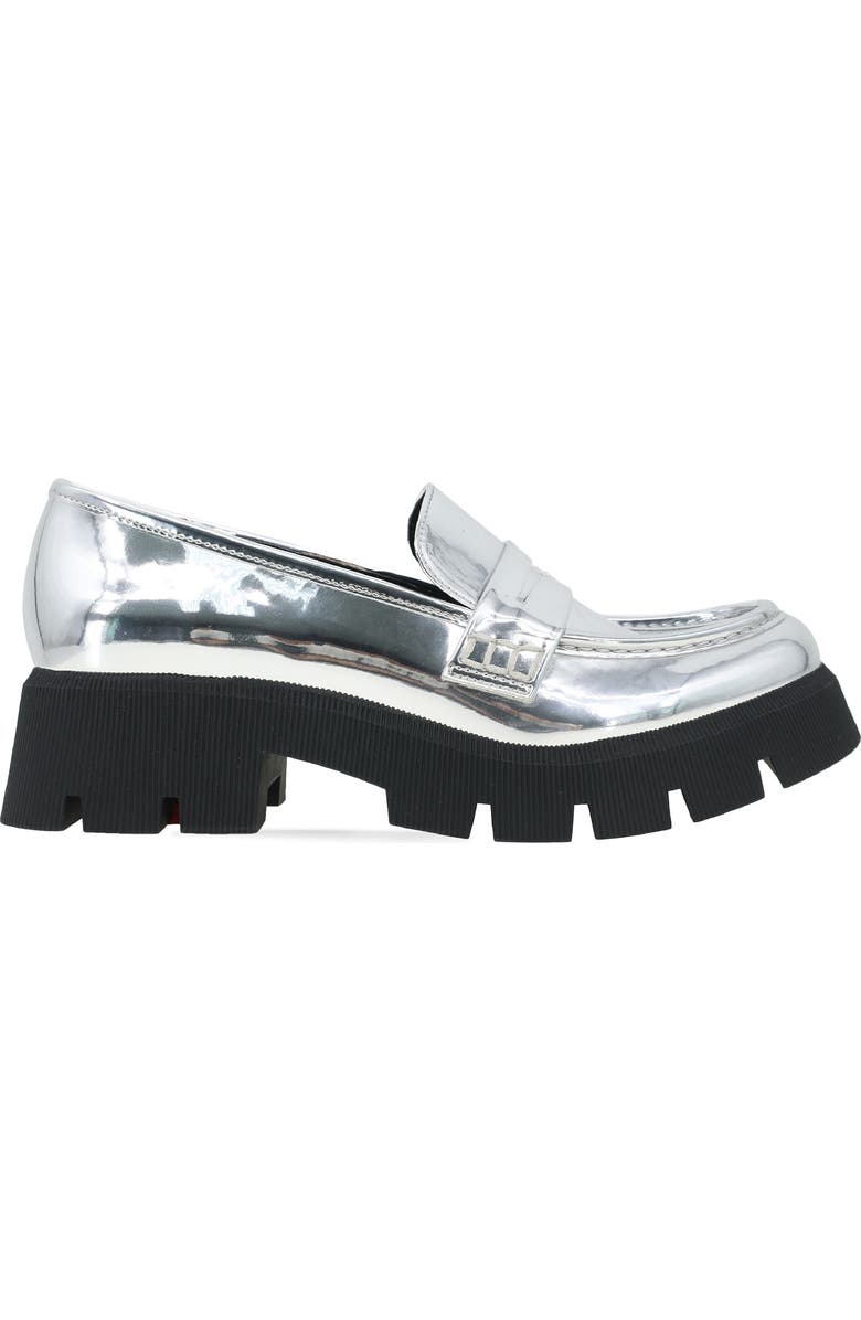BCBGeneration Rama Platform Penny Loafer, Alternate, color, Silver