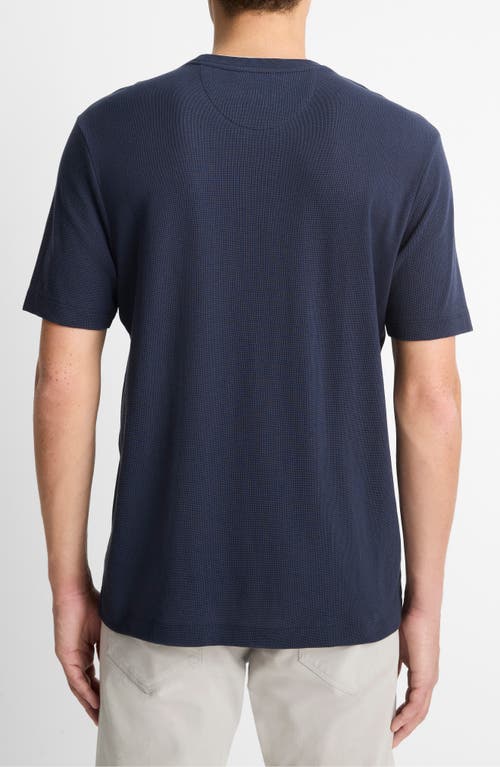 Vince Double Neckline Pima Cotton T-shirt In Coastal/light Sand