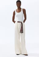 H&M Linen-blend Scarf-detail Trousers