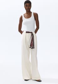 H&M Linen-blend Scarf-detail Trousers