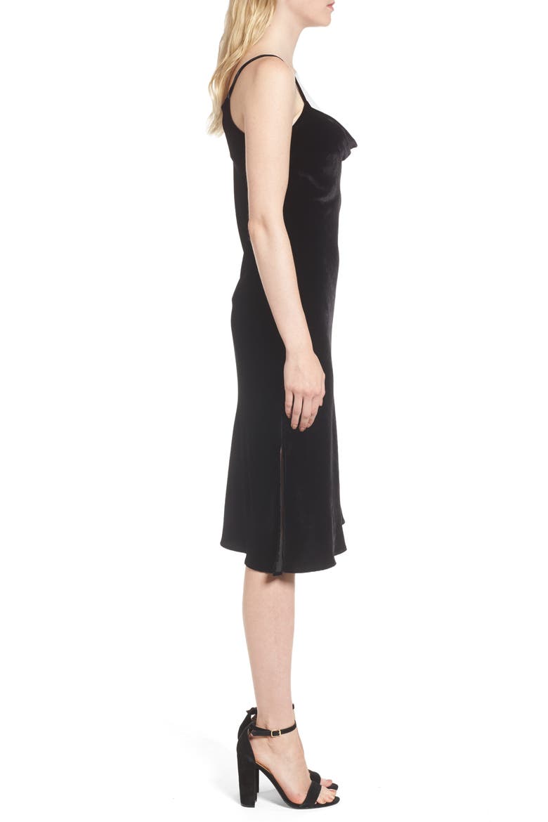 Gia Velvet Slipdress, Alternate, color, TRUE BLACK