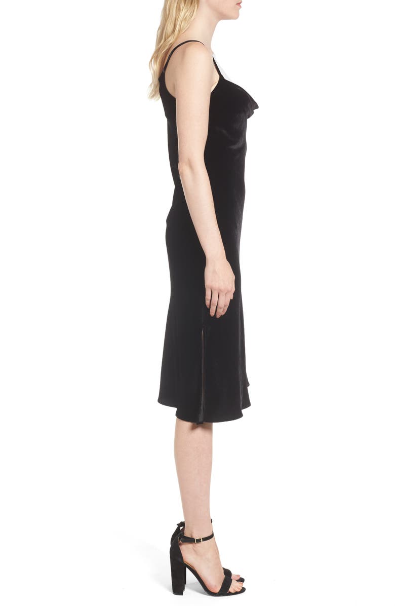 AG Gia Velvet Slipdress, Alternate, color, True Black