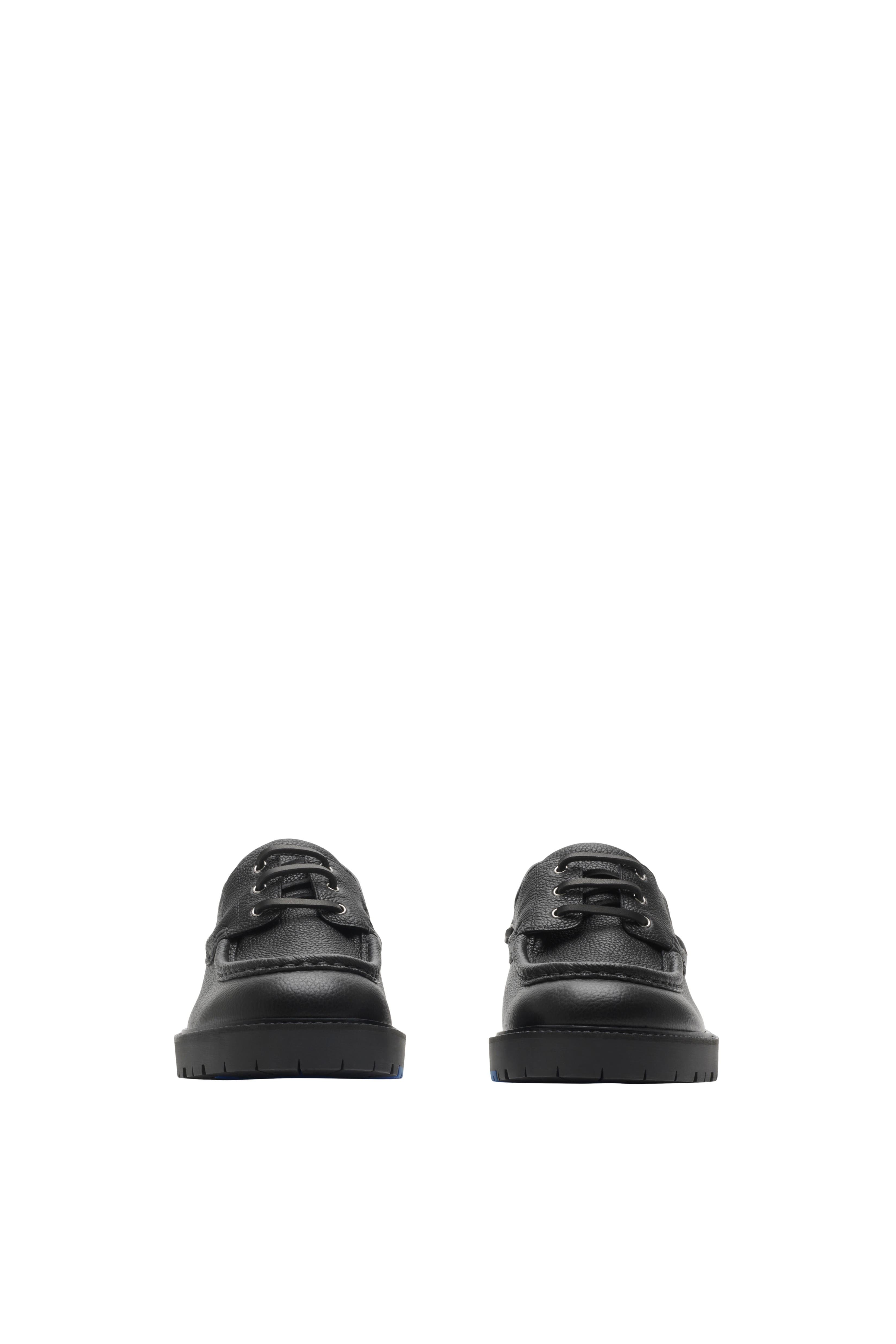 Burberry Leather Raft Boat Shoes, Alternate, color, 
