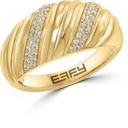 EFFY 14K Gold Plated sterling Silver Cubic Zirconia Dome Ring