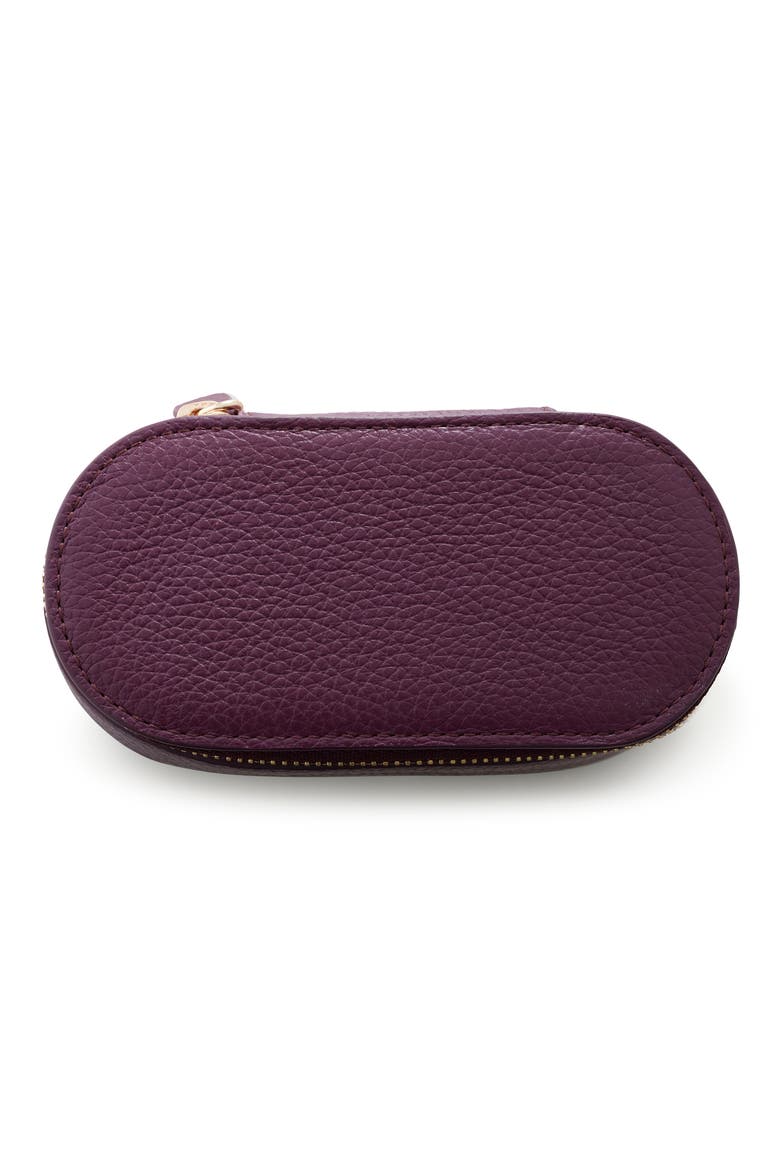 Mini Leather Jewelry Case, Alternate, color, AUBERGINE