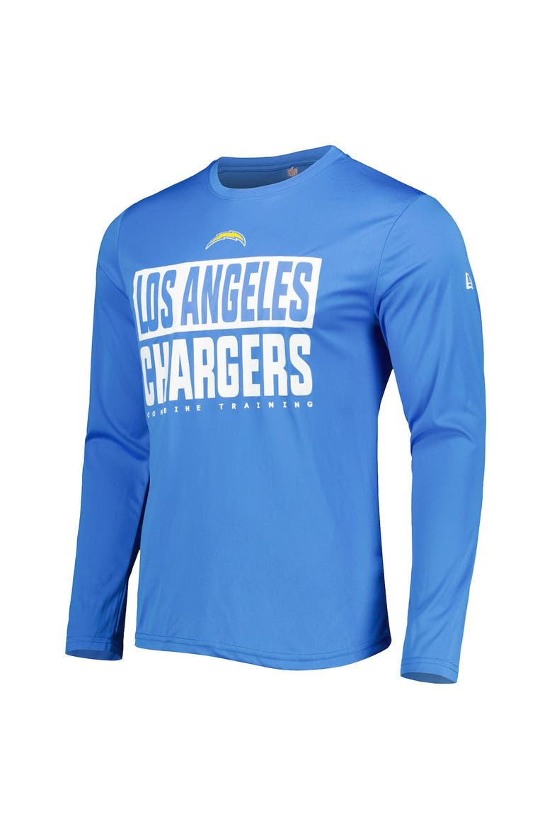 Men's New Era Powder Blue Los Angeles Chargers Combine Authentic Offsides Long Sleeve T-Shirt, Alternate, color, Powder Blue