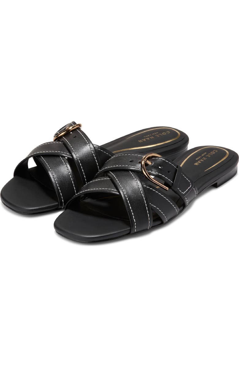 Cole Haan Velma Slide Sandal, Alternate, color, Black Leather