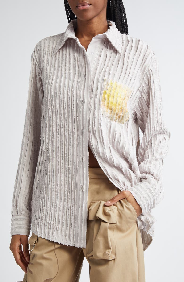 Collina Strada Stone Flower Drip Convention Button-Up Shirt, Alternate, color,