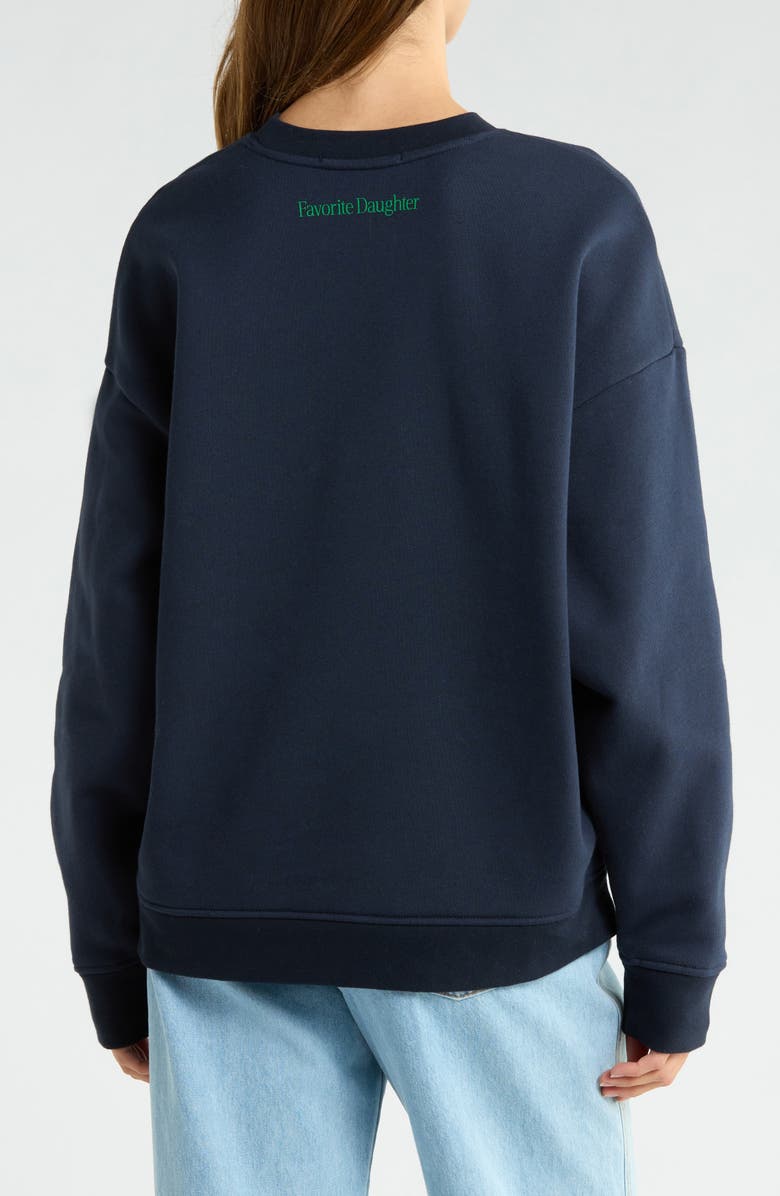 Favorite Daughter The Go Sports Sweatshirt, Alternate, color, Navy/ Green/ White