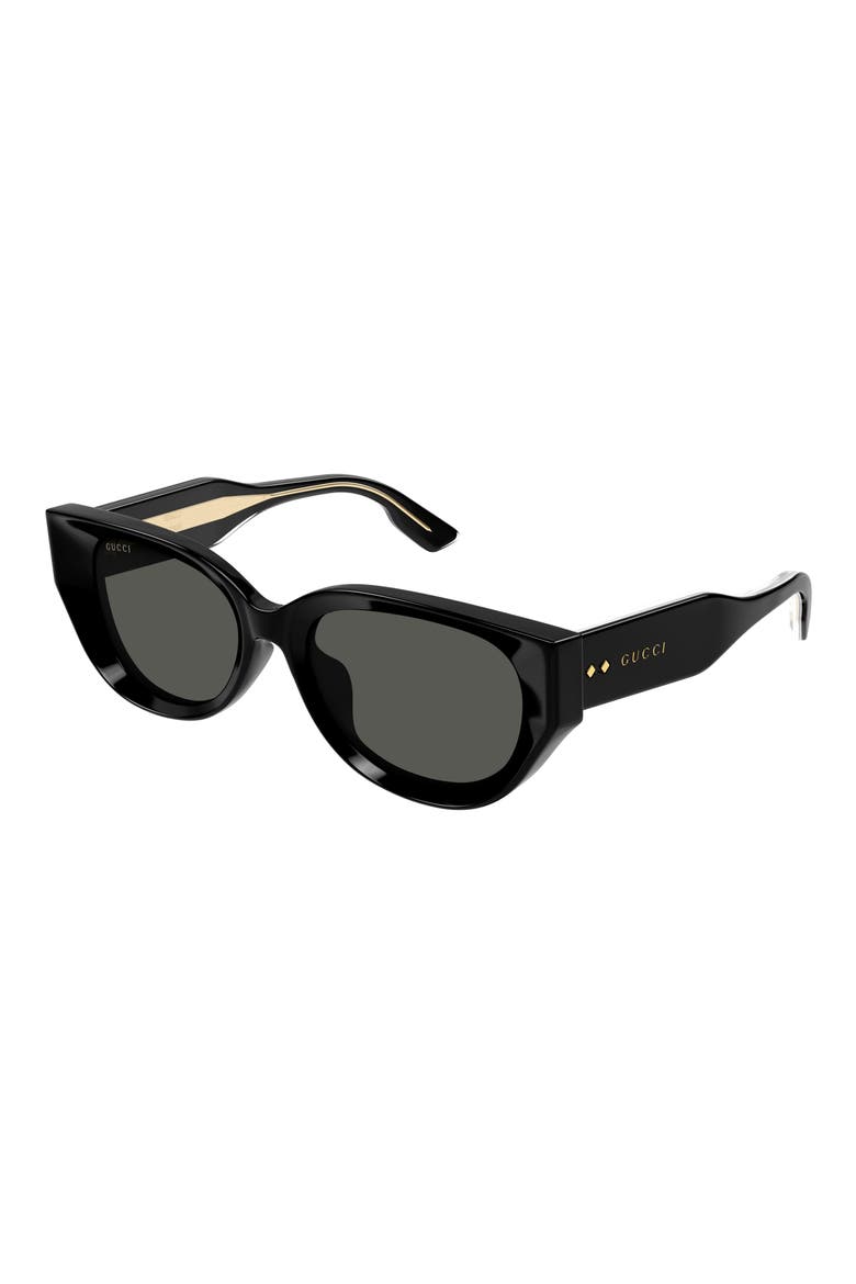 54mm Cat Eye Sunglasses, Alternate, color, BLACK
