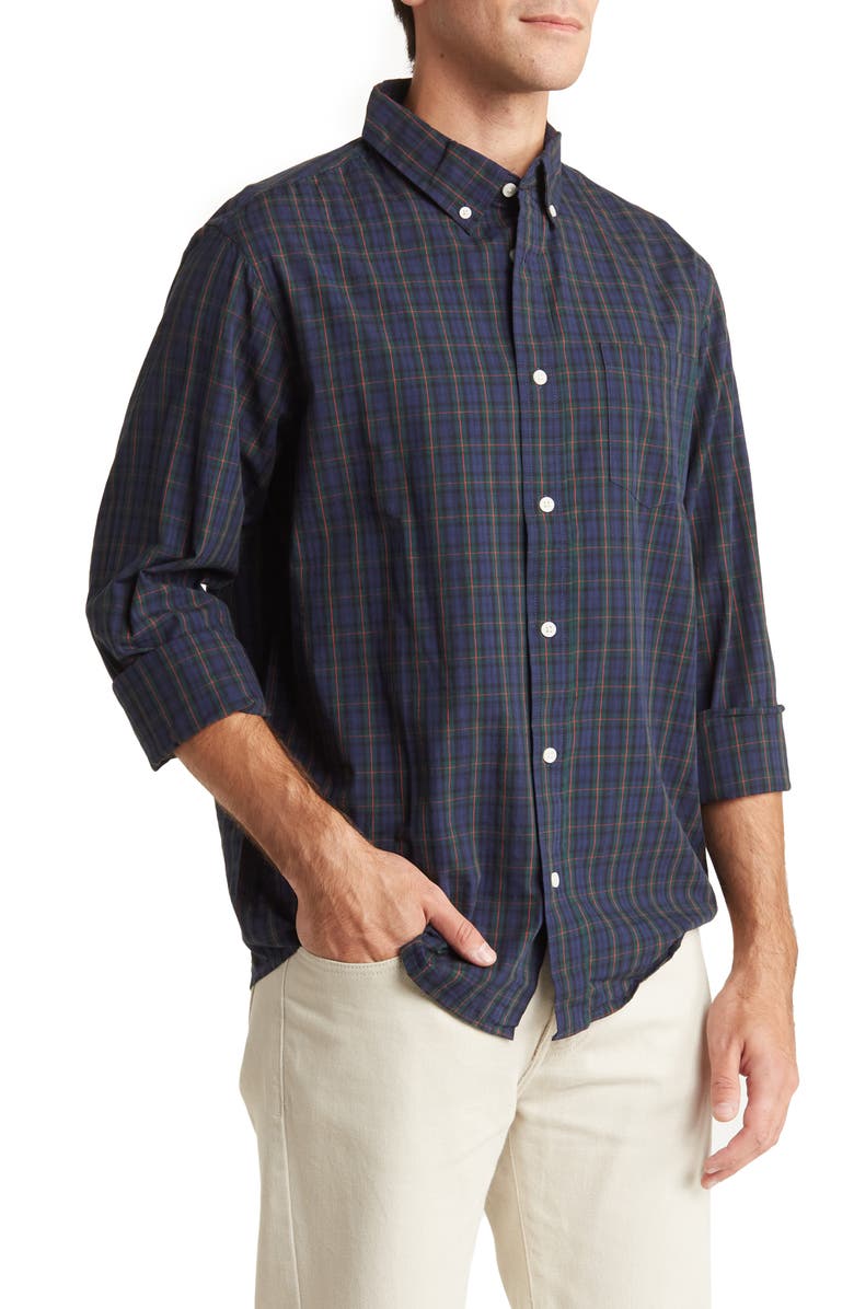 Slate & Stone Plaid Poplin Button-Down Shirt, Main, color,