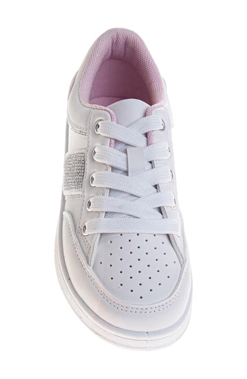 Badgley Mischka Collection Kids' Rhinestone Sneaker In White