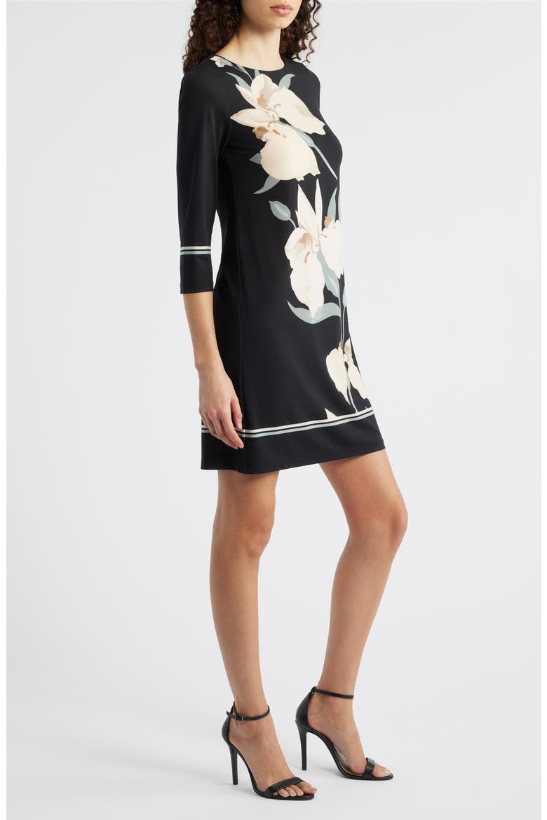 Floral Jersey Shift Dress, Alternate, color, ANNE BLACK MULTI