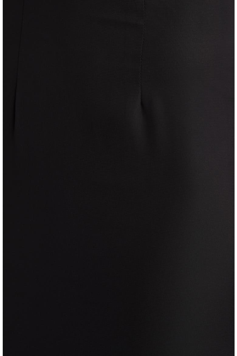 Estella Tiered Long Sleeve Strapless Mermaid Gown, Alternate, color, BLACK