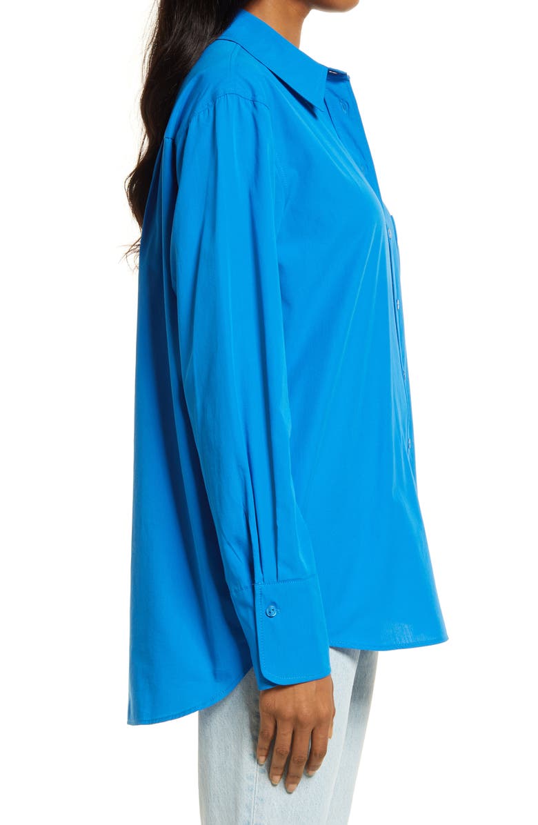 River Island Poplin Boyfriend Button-Up Shirt, Alternate, color,