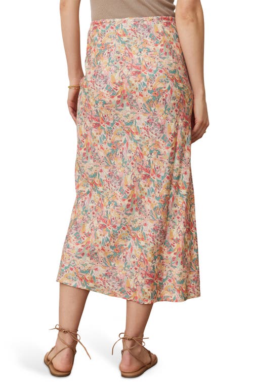 Marine Layer Avery Floral Drawstring Midi Skirt In Superbloom