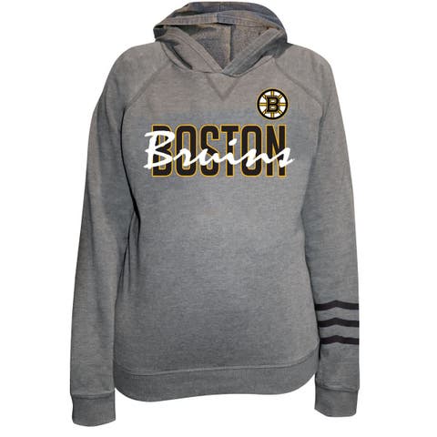 Women's Fanatics Heather Gray Boston Bruins Plus Size Lightweight Fleece Raglan Pullover Hoodie