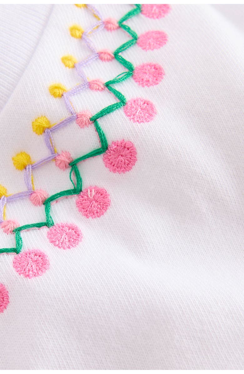 Mini Boden Kids' Embroidered Cotton T-Shirt, Alternate, color, White