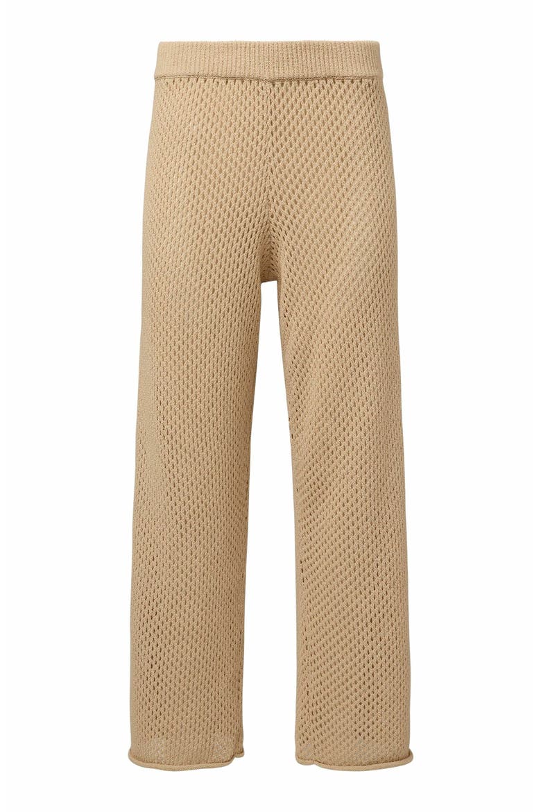 Crochet Knit Wide Leg Pant, Alternate, color, SANDSHELL