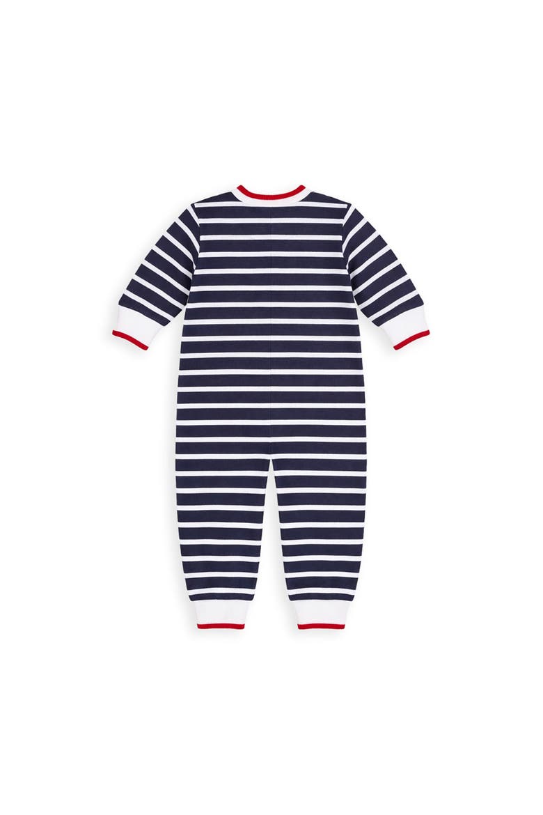 Stripe Knit Longall with Golf Cart & Christmas Tree, Alternate, color, Blue & White Stripe