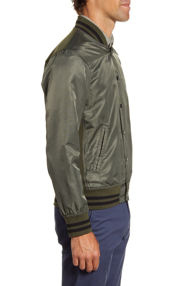 Mills Supply by Splendid Nylon Varsity Bomber Jacket, Alternate, color, 