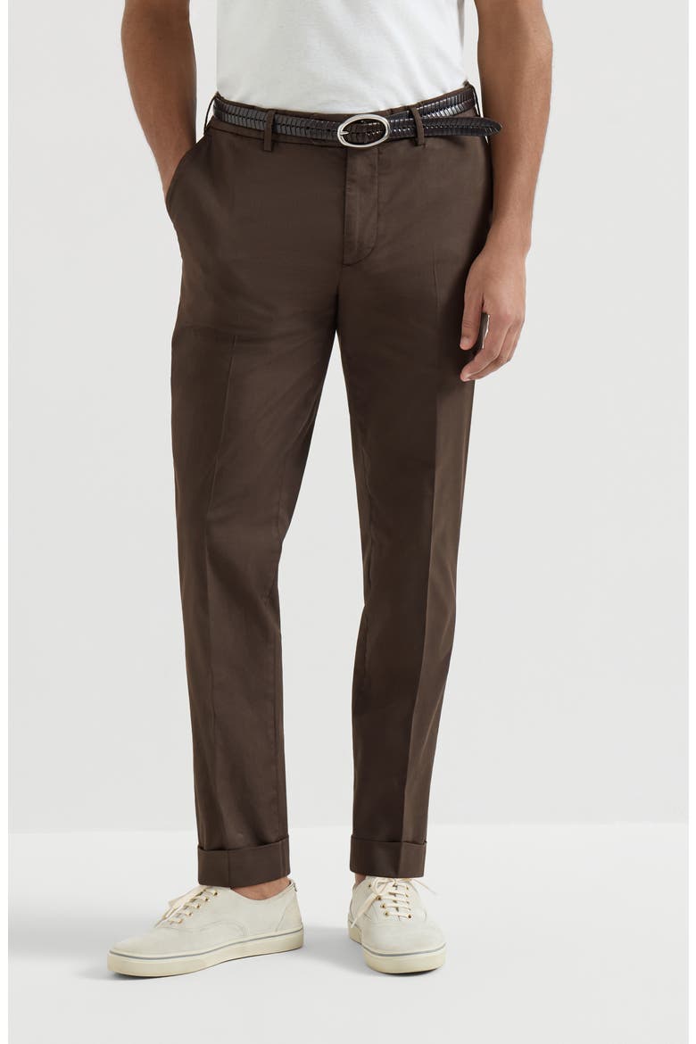 Italian fit trousers, Main, color, Brown