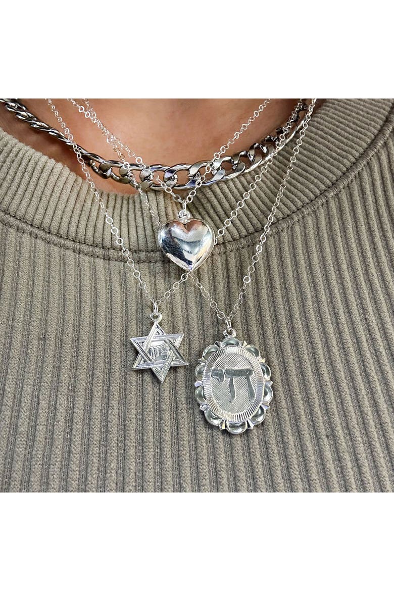 Chai Silver Charm Necklace, Alternate, color, Silver