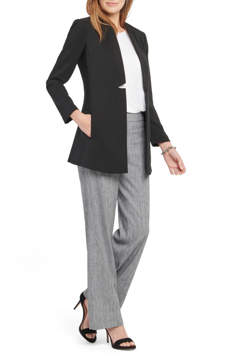 NIC+ZOE Essence Notched Linen Blend Knit Blazer, Alternate, color,