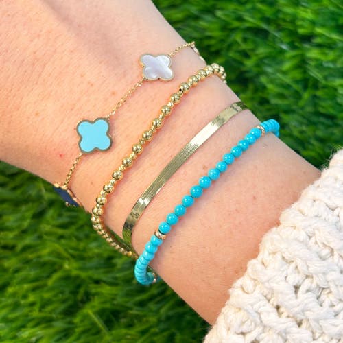 The Lovery Fine Jewelry Turquoise Round Bead Bracelet In Blue