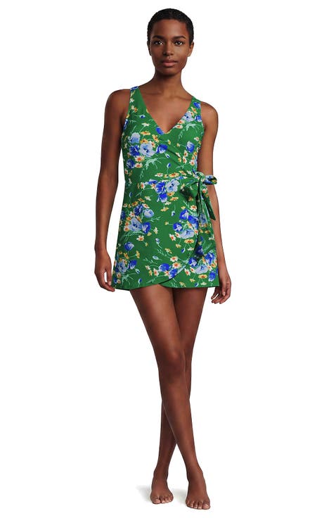 Side Tie Mini Swim Dress Swimsuit